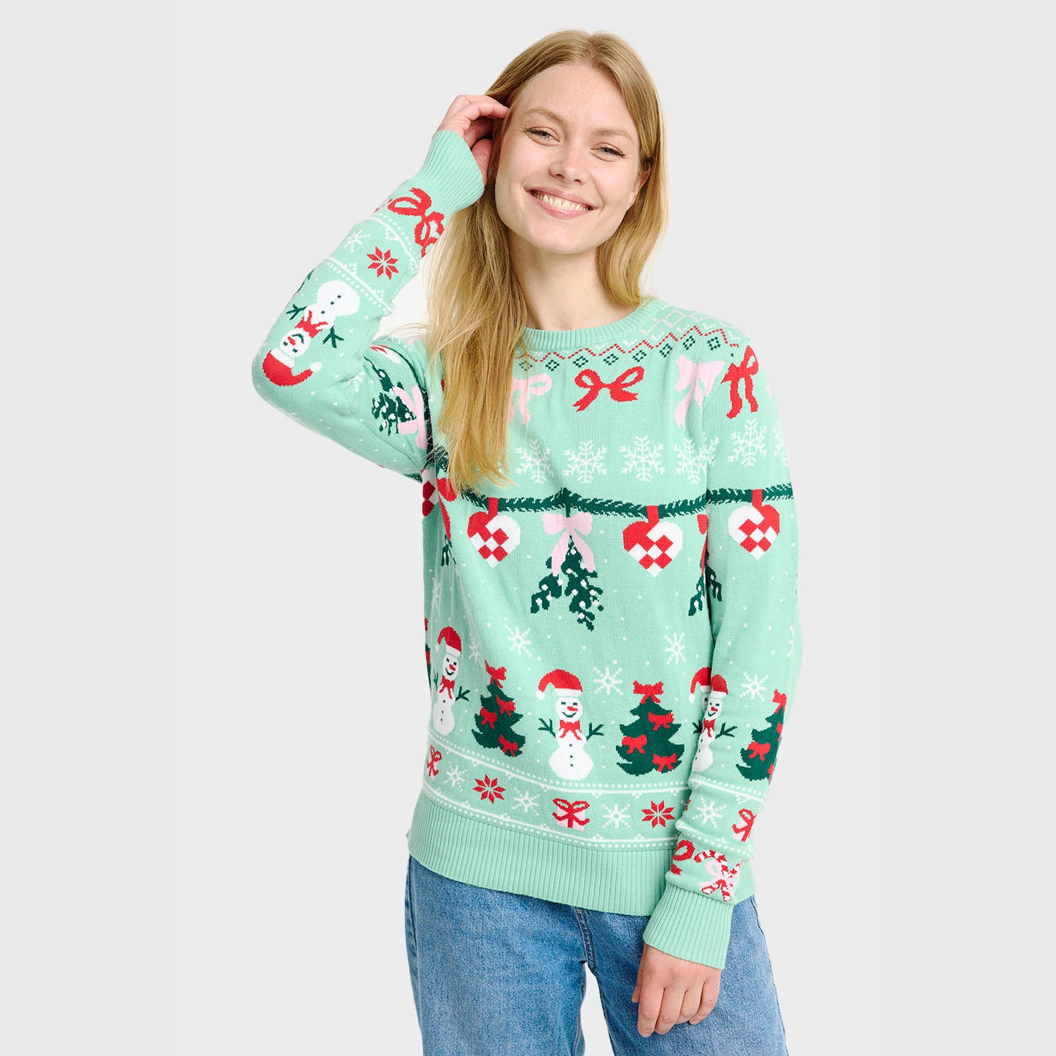 Den sløjfede julesweater - Dame.